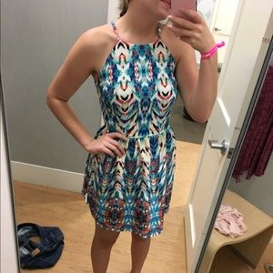High neck multicolor dress